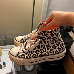 Size 8.5 Cheetah Print Converse